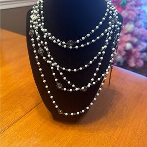 VSA Virgins Saints & Angels Magdalena + Wrap Necklace Set Pale Blue Gunmetal NWT